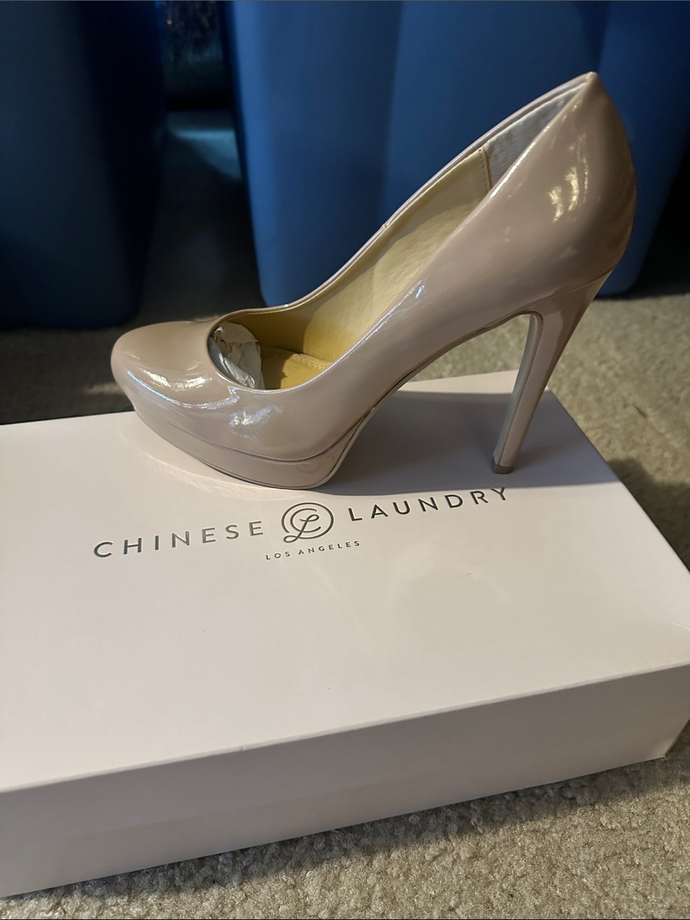 Chinese Laundry Blush Patent Platform Stiletto Pump